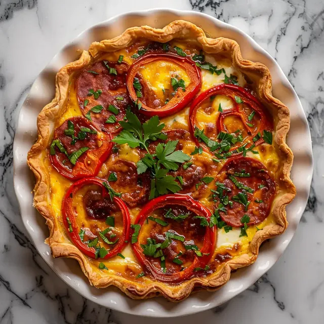 Tarte aux poivrons et chorizo