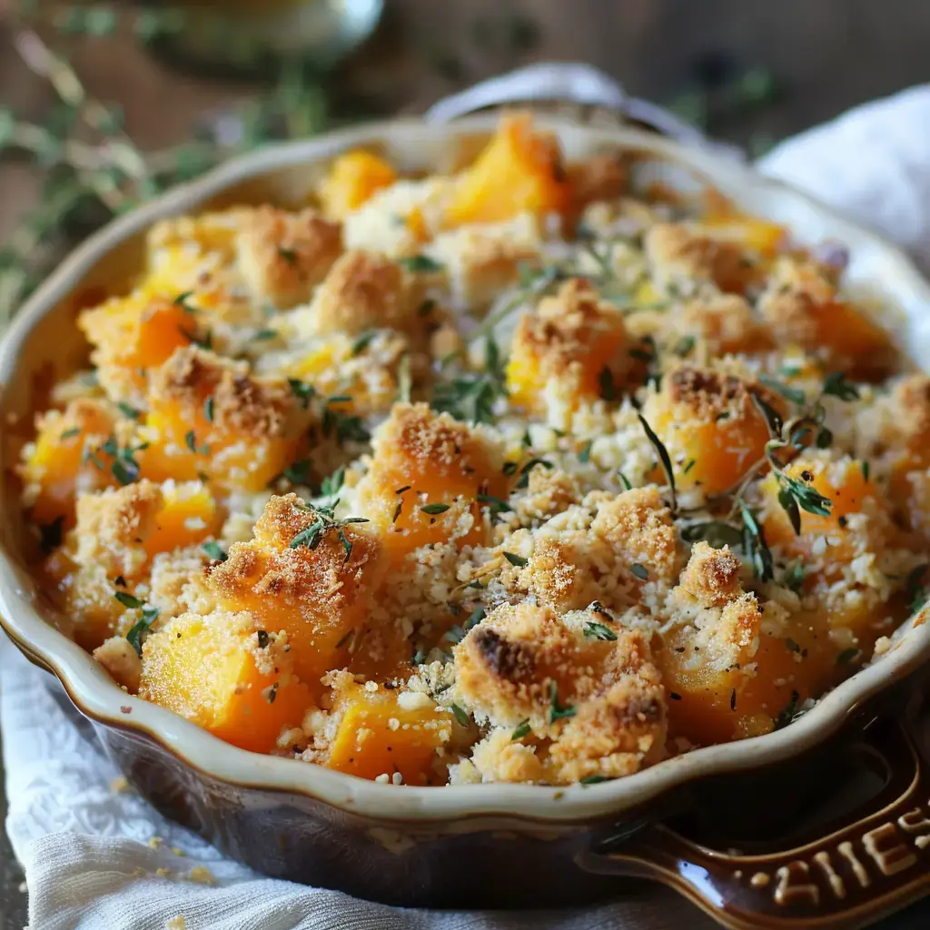 Crumble de courge croustillant au parmesan
