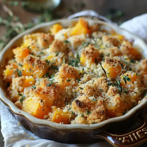 Crumble de courge croustillant au parmesan