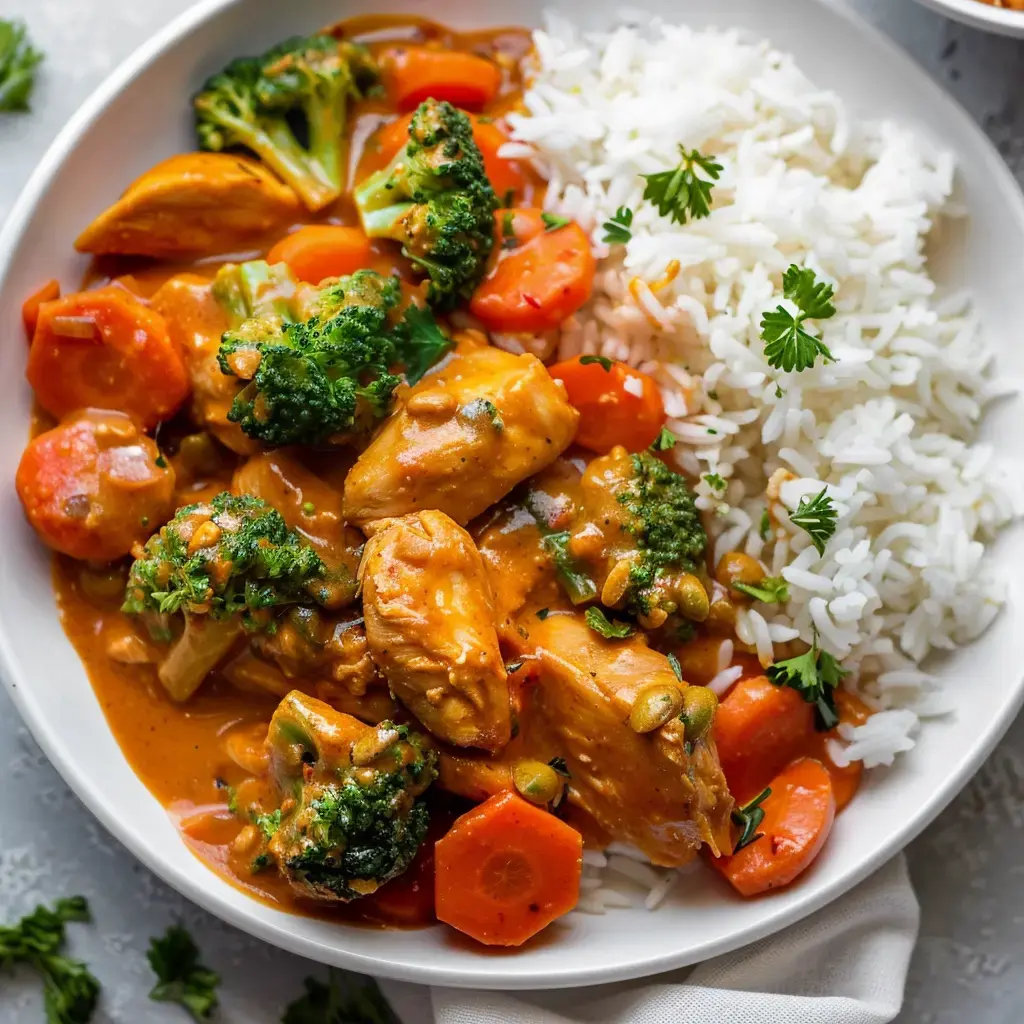 Poulet tendre et sauce cacahuète