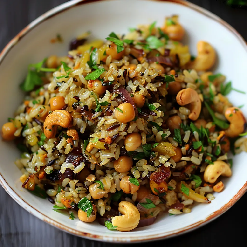Riz Sauvage de Camargue aux Épices, Pois Chiches et Fruits Secs