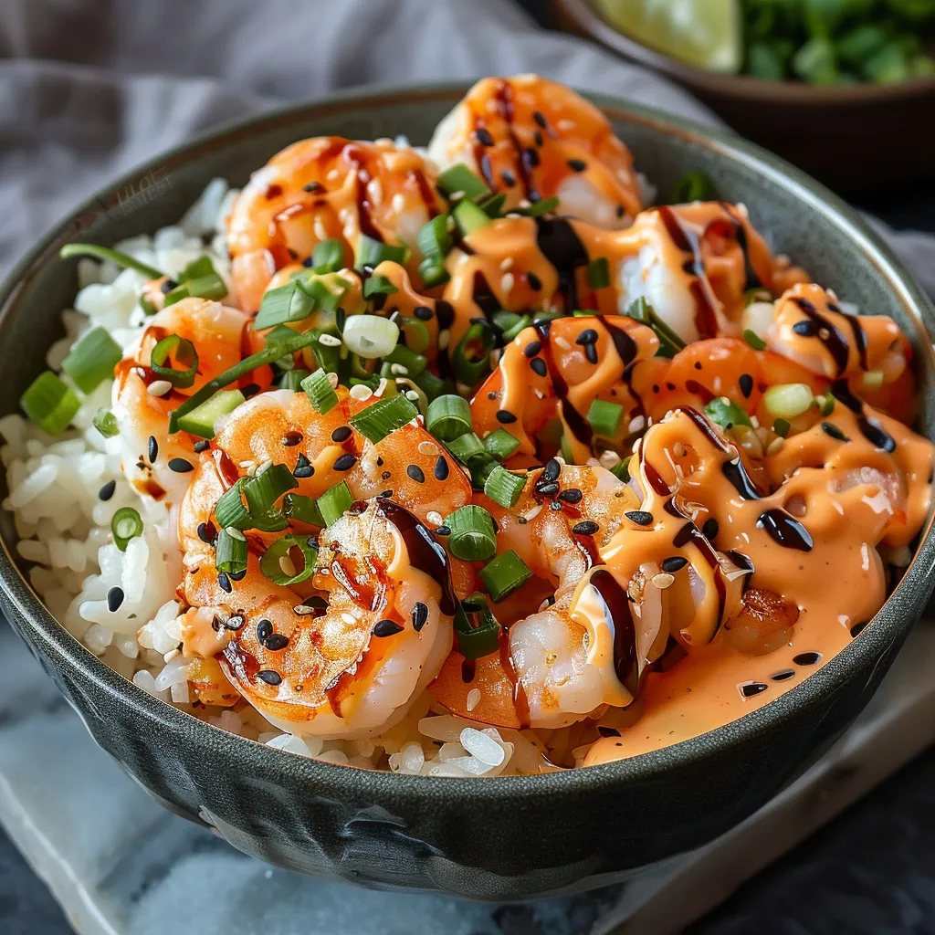 Bol de Riz aux Crevettes et Sauce Épicée Maison