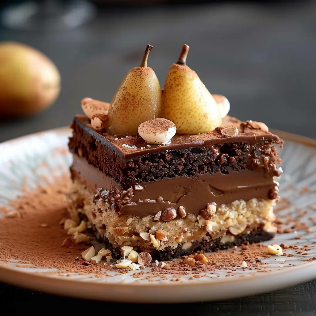 Gâteau gourmand chocolat et poires