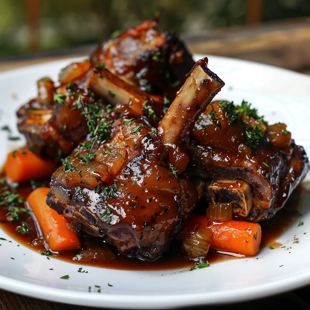 Jarret de porc braisé à la Leffe et au miel