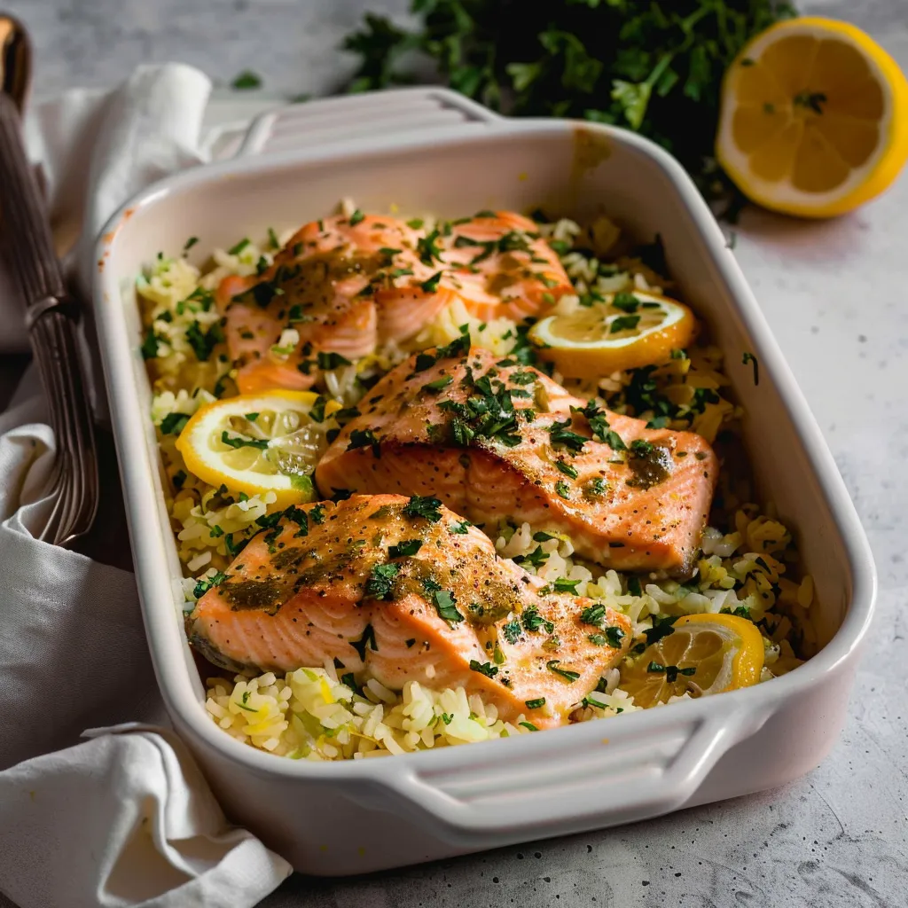 Pavé de saumon aux agrumes et riz aux herbes