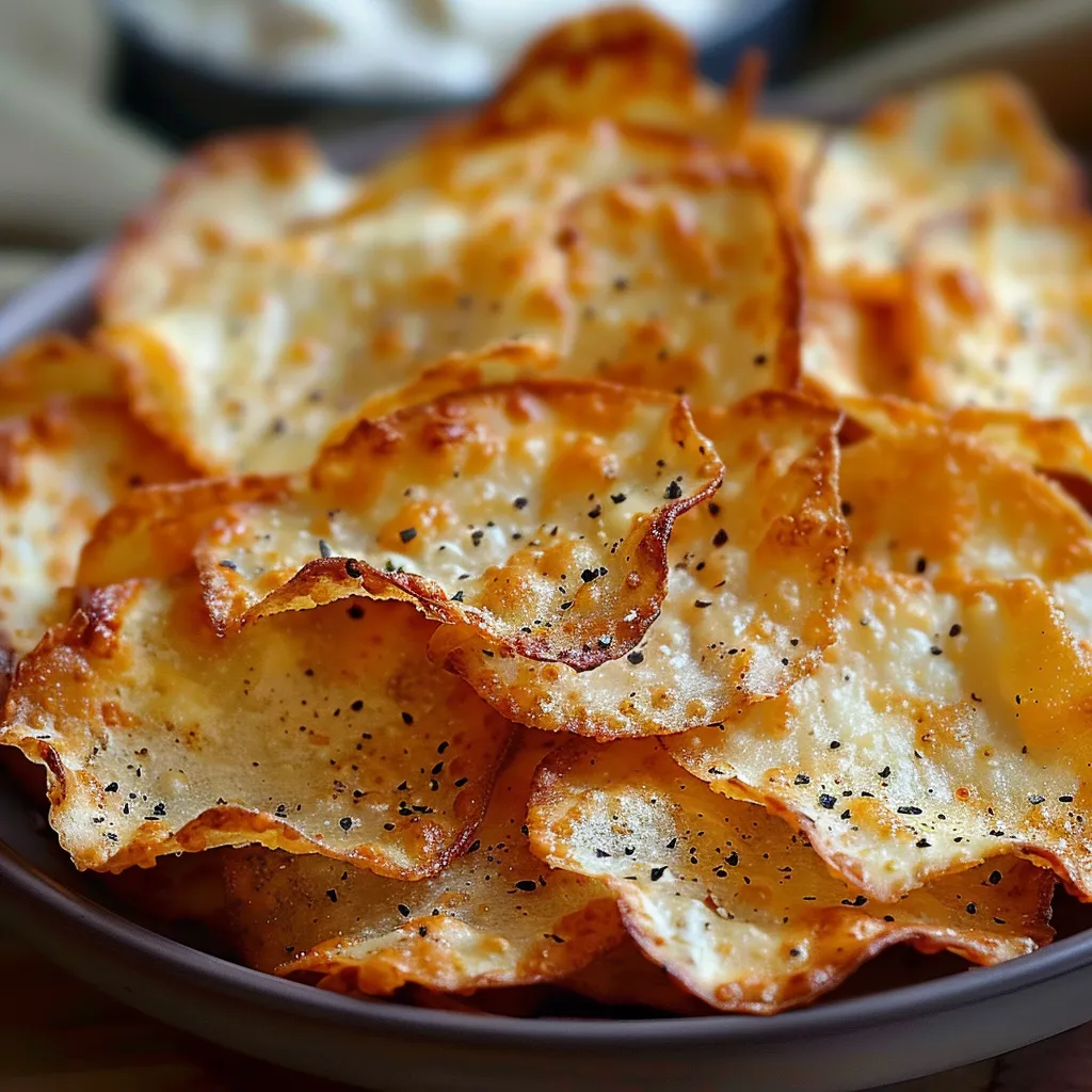Chips croustillantes au fromage blanc faites maison