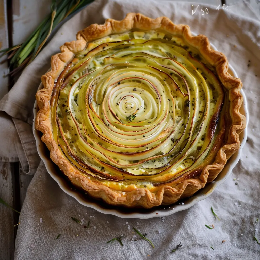Tarte aux poireaux à l'huile d'olive