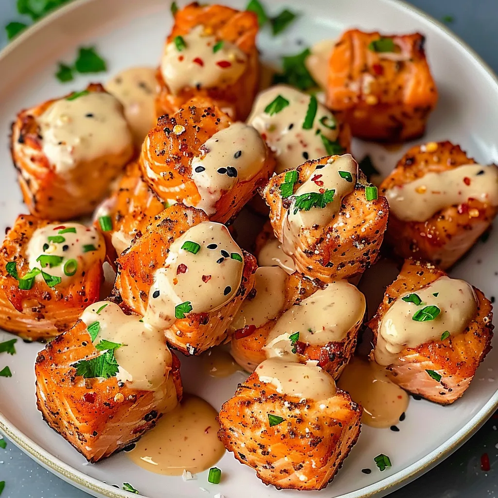 Bouchées de saumon sauce Bang Bang