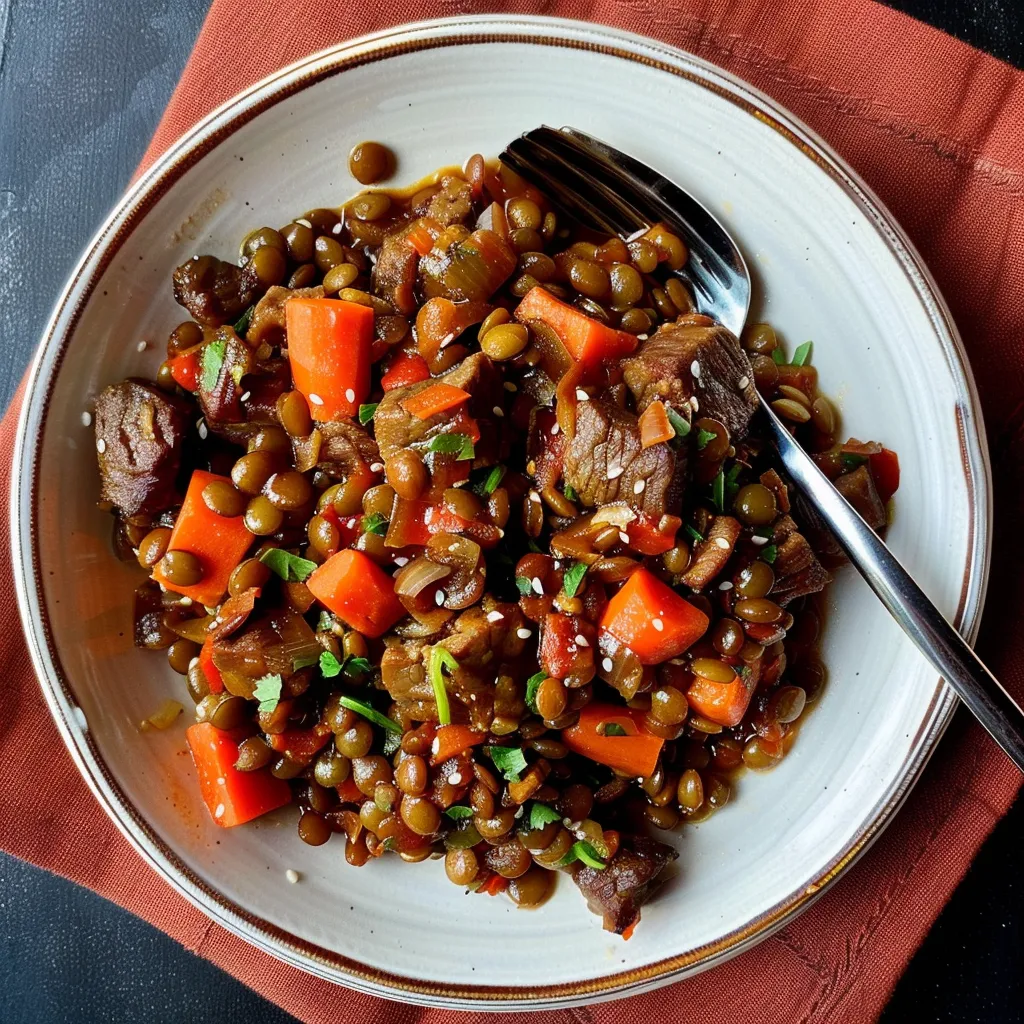 Lentilles à l'Agneau Façon Tajine - Plat Traditionnel