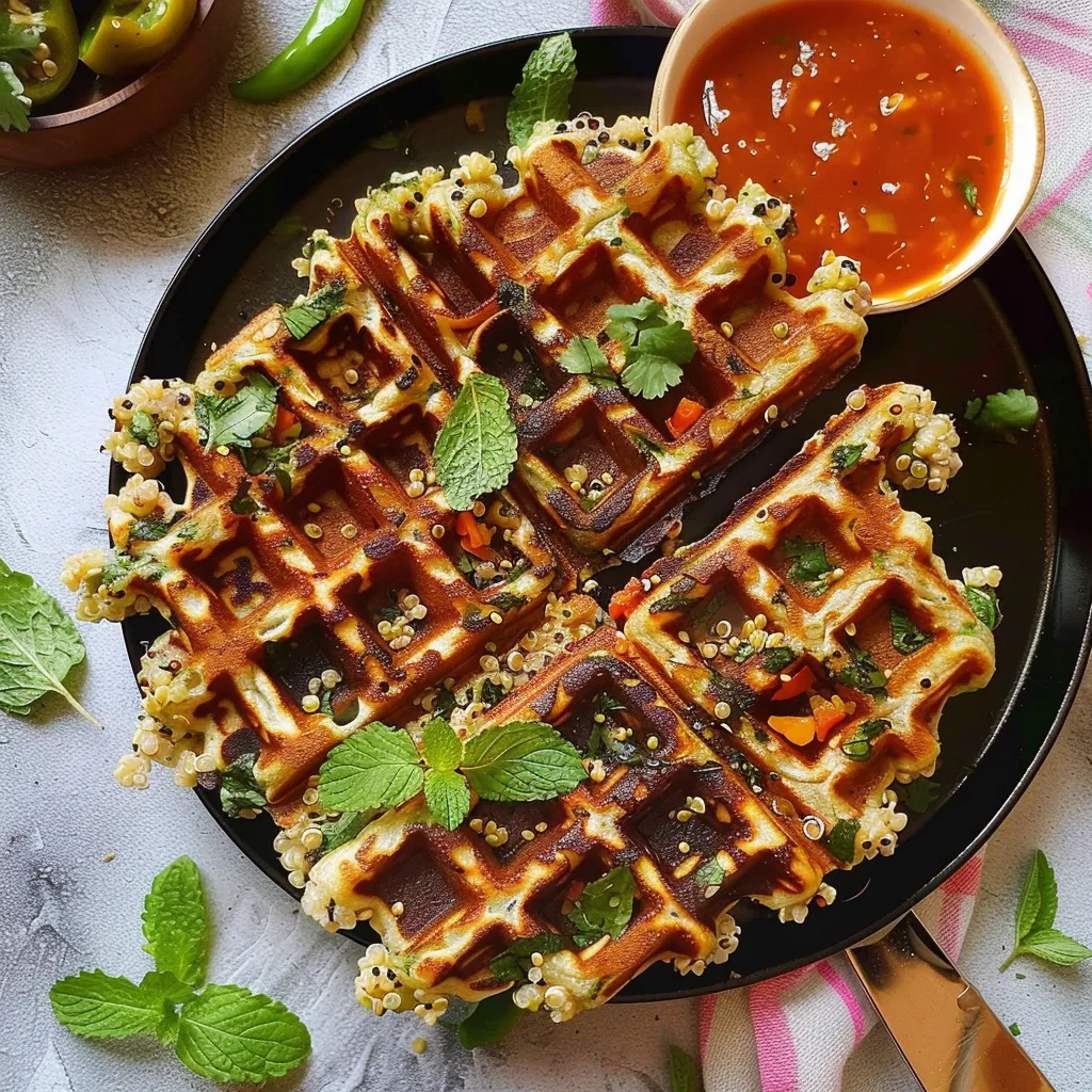 Gaufres salées au quinoa et légumes du jardin