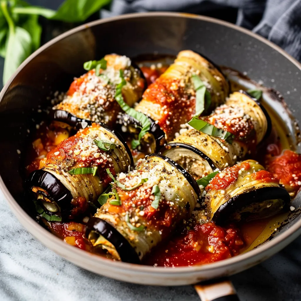 Roulades d'aubergines à la provençale