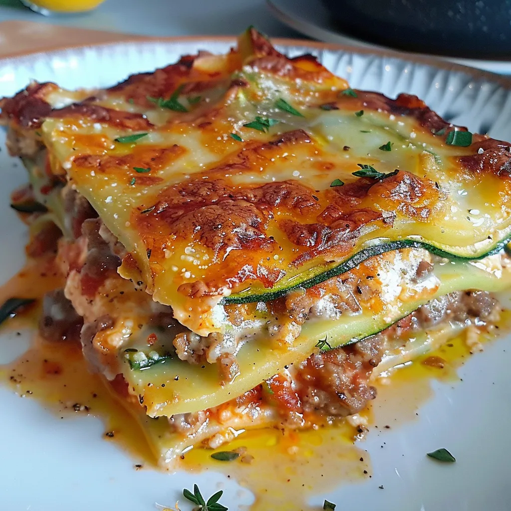 Lasagnes aux courgettes et chair à saucisse - Une recette française