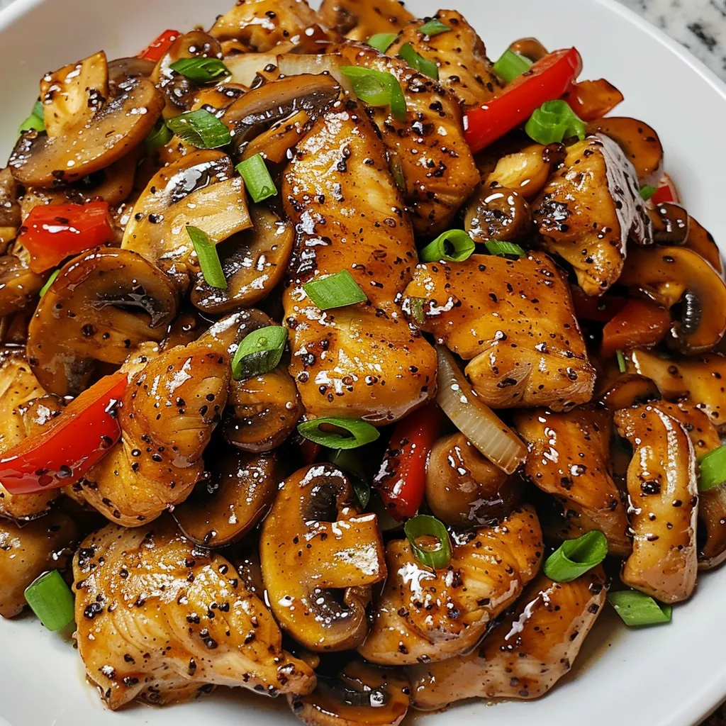 Poulet au Poivre Noir aux Champignons de Paris