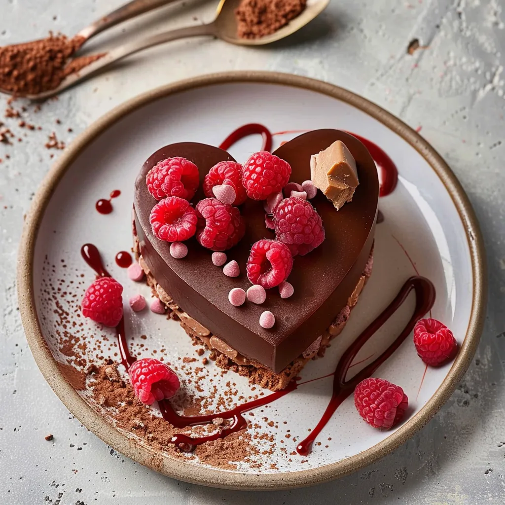 Gâteau au chocolat et framboises, idéal pour la Saint-Valentin