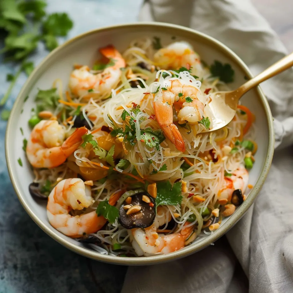 Salade de Vermicelles Asiatique aux Crevettes