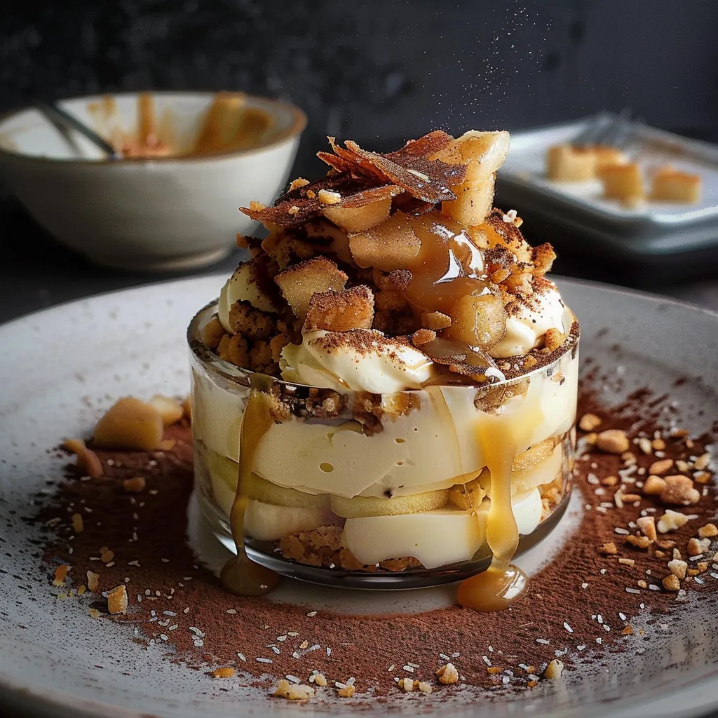 Tiramisu pommes caramel beurre salé en verrine