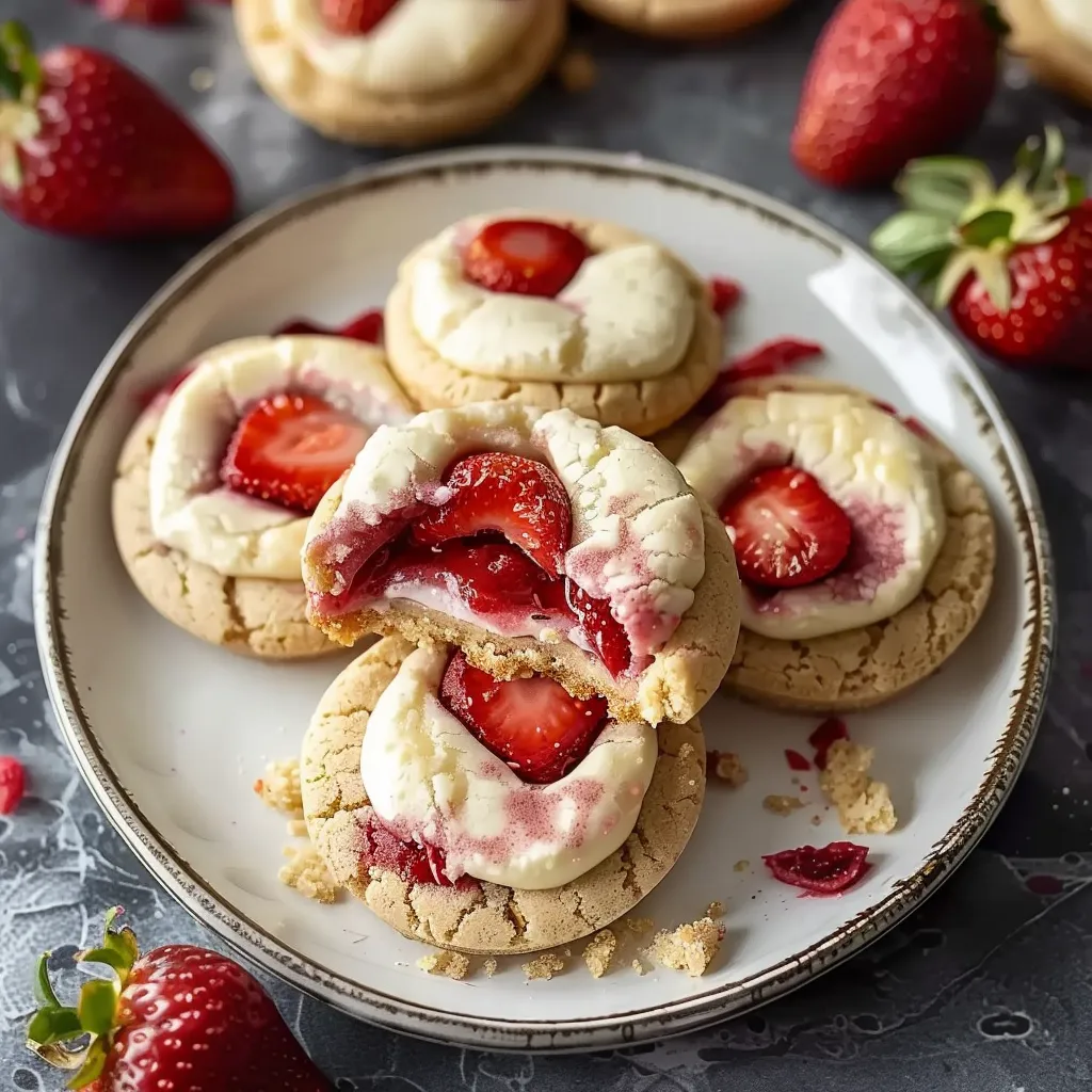 Cookies Fourrés au St Môret et Fraises - Création Pâtissière