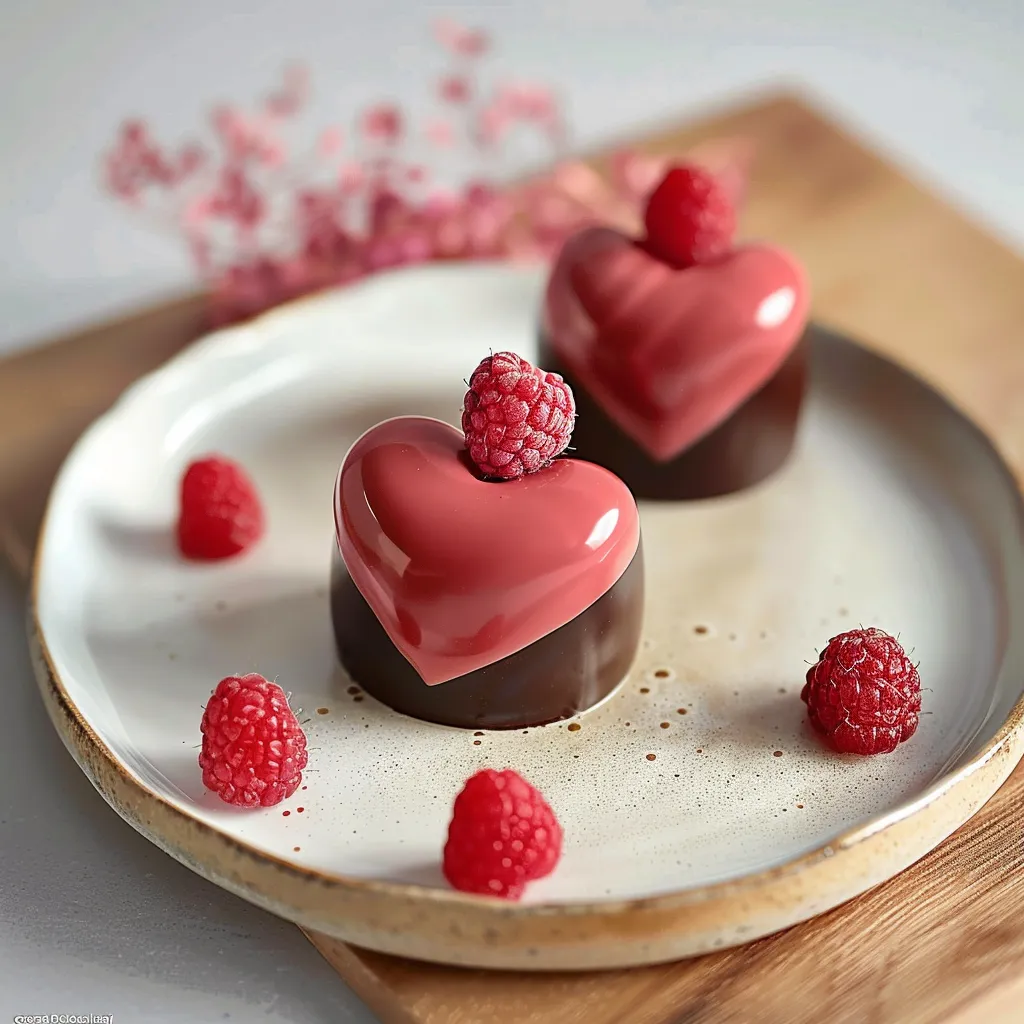 Cœur Framboise et Chocolat - Création Pâtissière Gastronomique