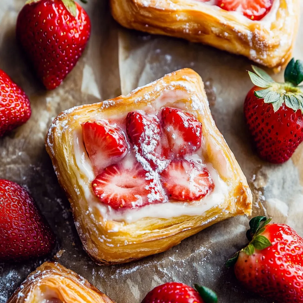 Recette Élégante de Danish aux Fraises à la Crème