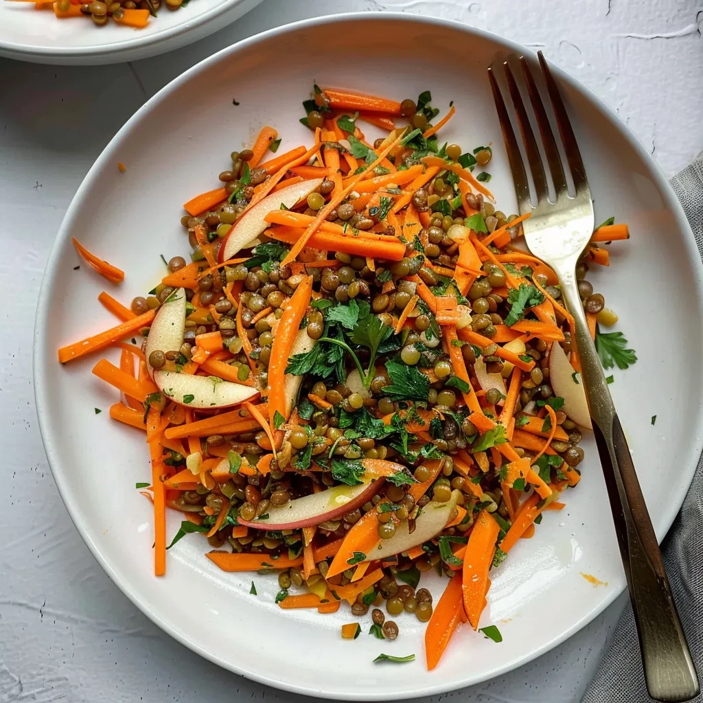 Salade de Carottes, Pomme et Lentilles