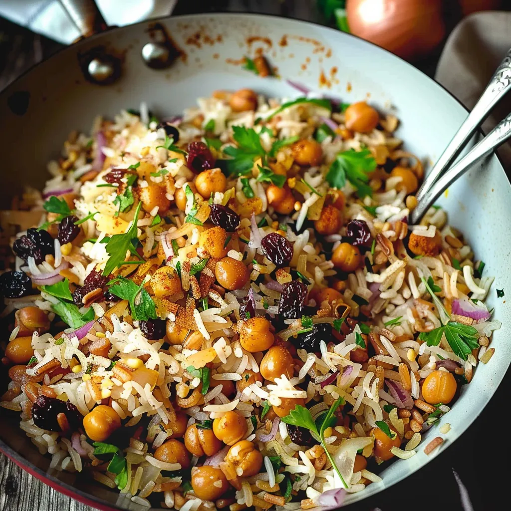 Riz aux pois chiches et raisins