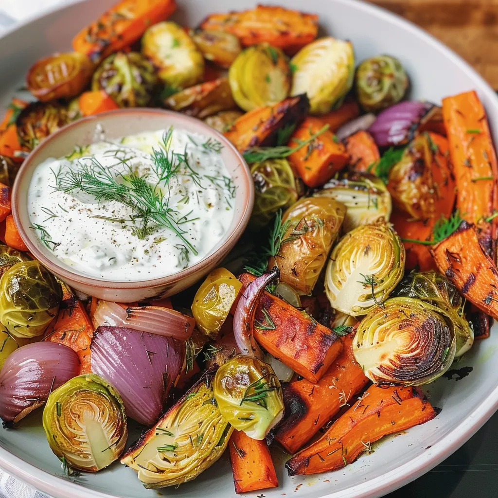 Légumes d'hiver rôtis dorés et caramélisés