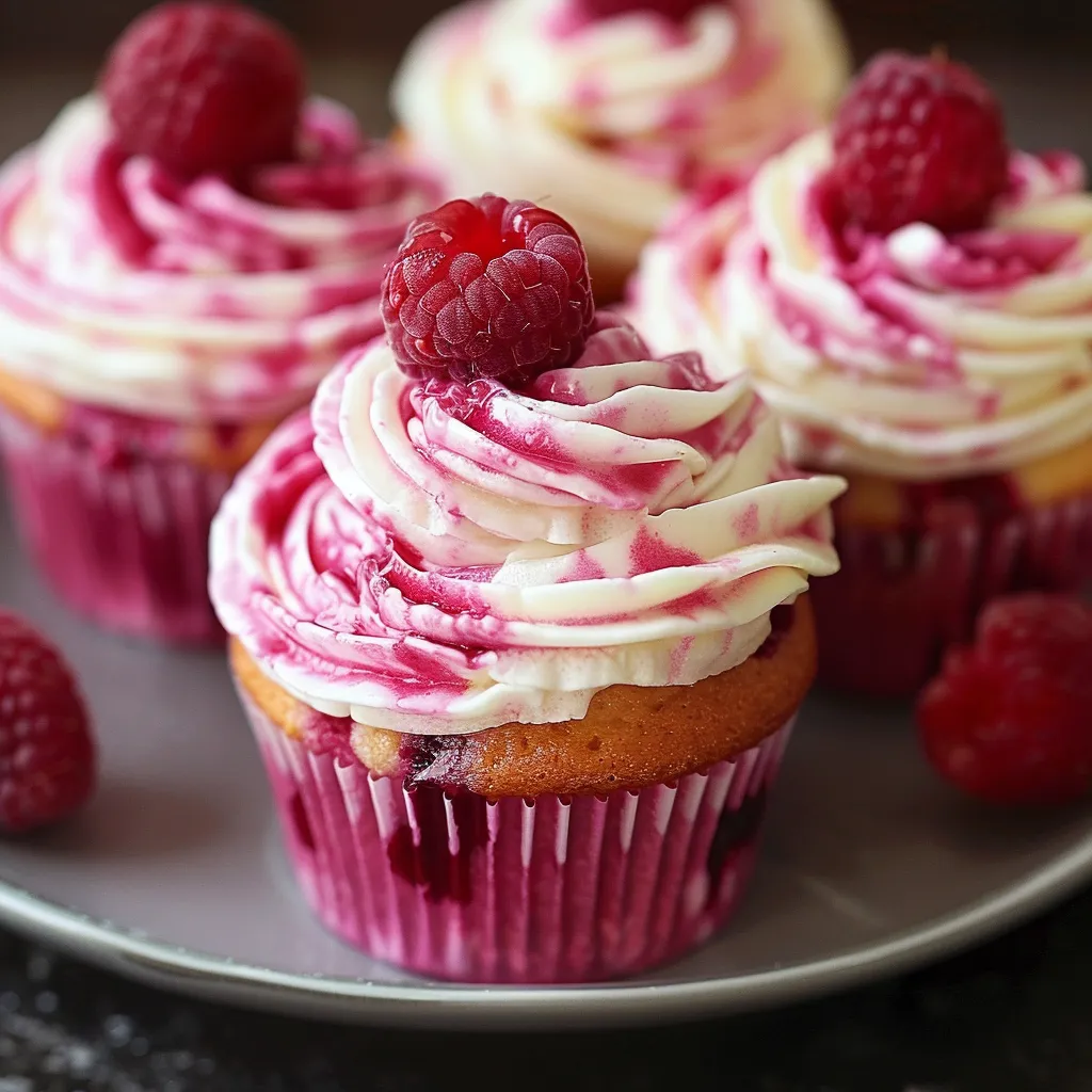 Cupcakes aux Framboises avec Glaçage Tourbillon