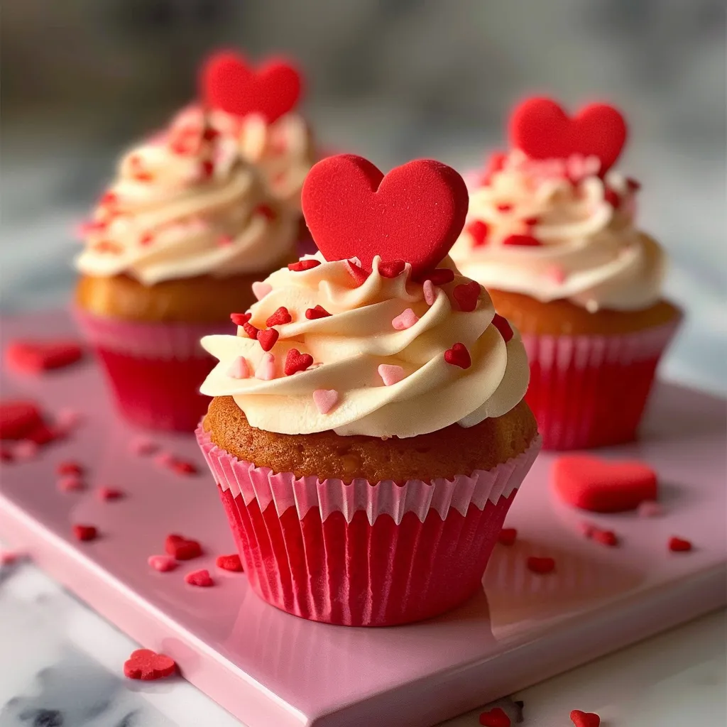 Cupcakes de Saint-Valentin décorés avec amour