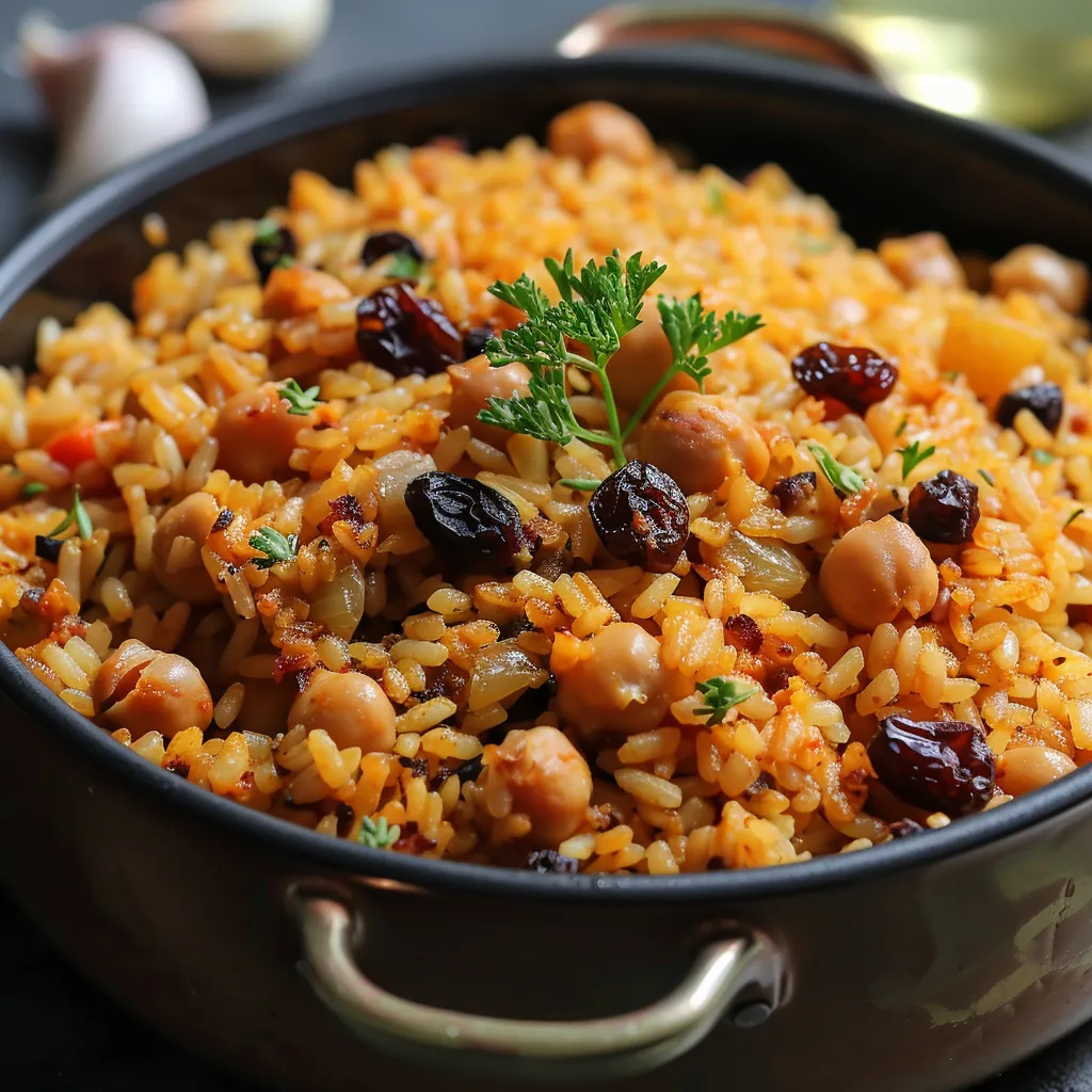 Riz aux Pois Chiches et Raisins - Plat Traditionnel