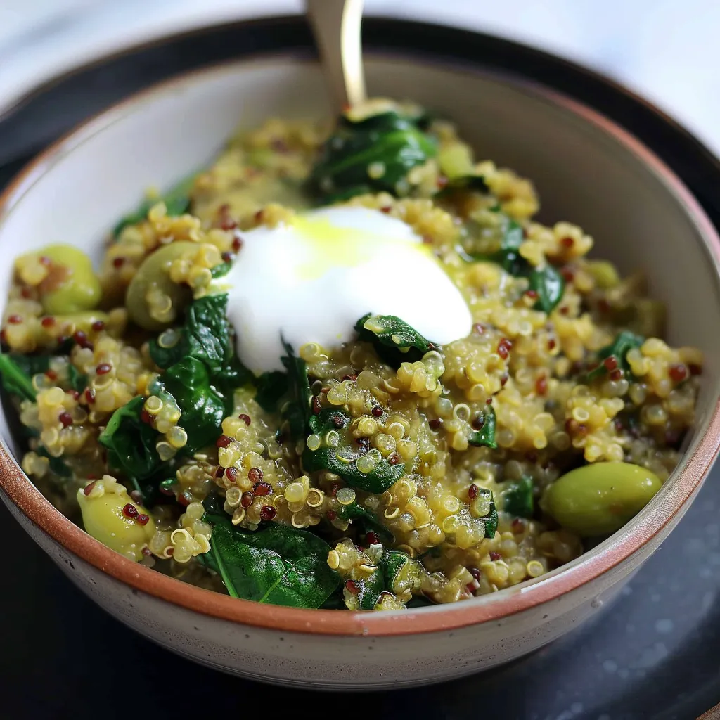 Dhal au Quinoa, Épinards et Fèves