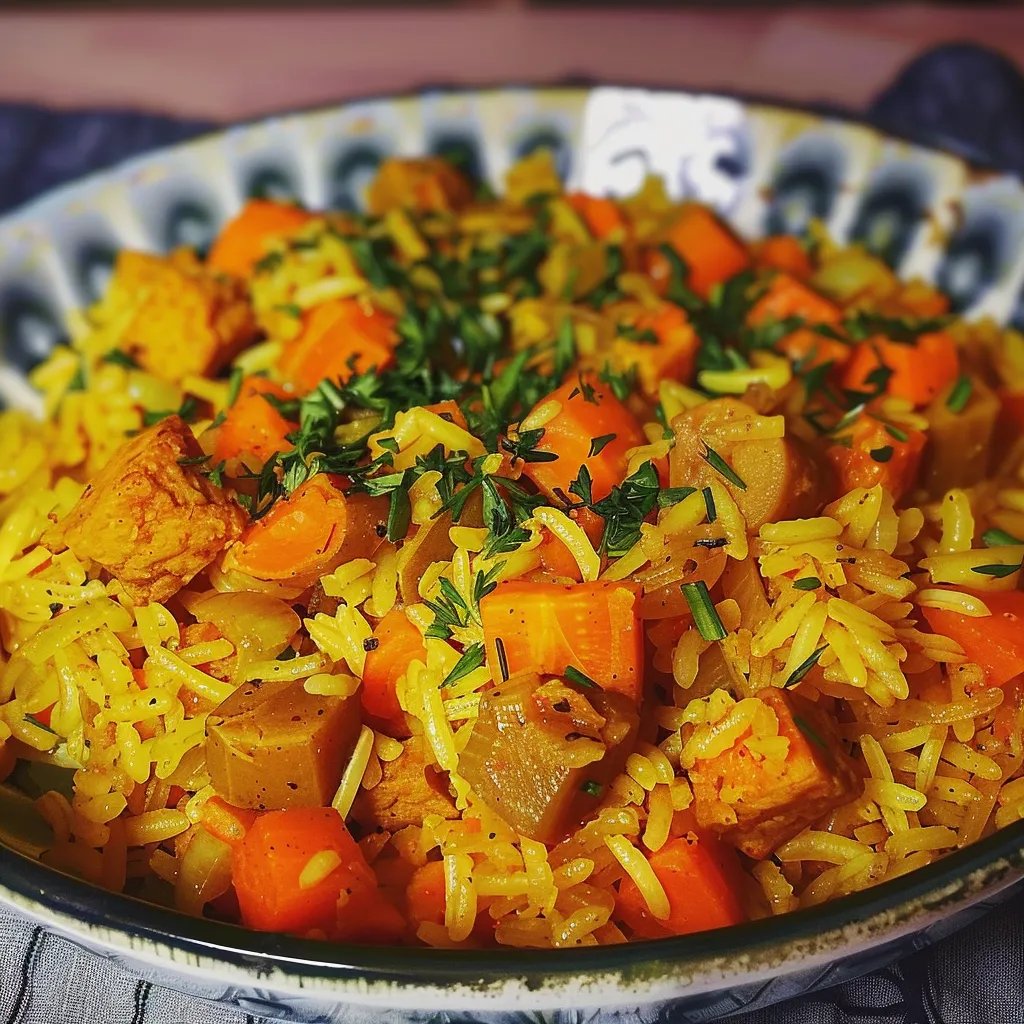 Fenouil, carottes et riz au curry - Recette végétarienne facile