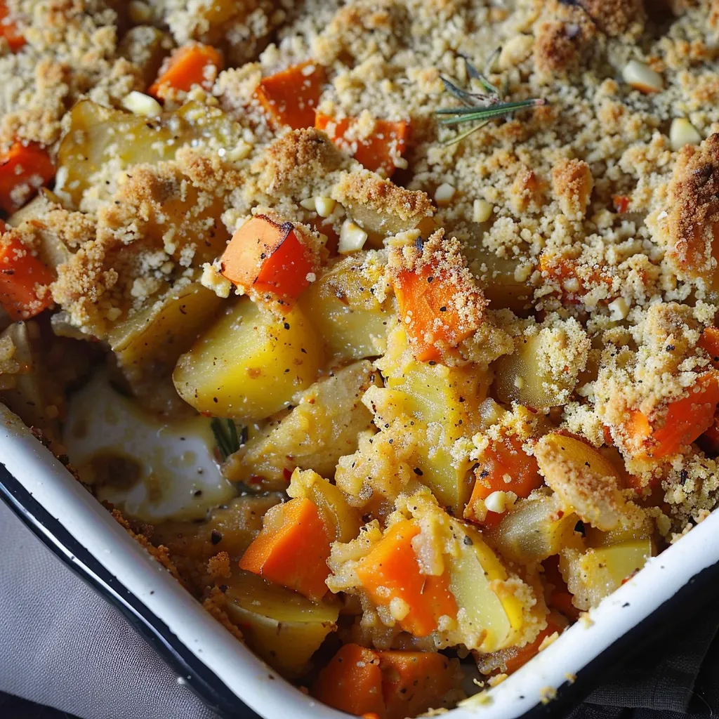 Délicieux crumble de légumes croquants