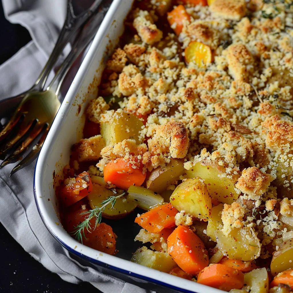 Crumble de Légumes d'Hiver épicés - Recette végétarienne facile