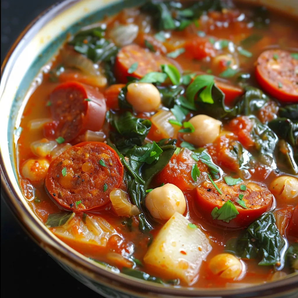 Soupe de Légumes au Chorizo, Style Espagnol
