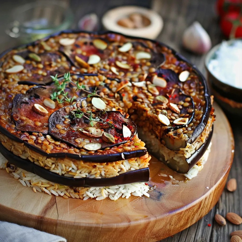 Gâteau d'Aubergines Libanais - Un Repas Végétarien Original