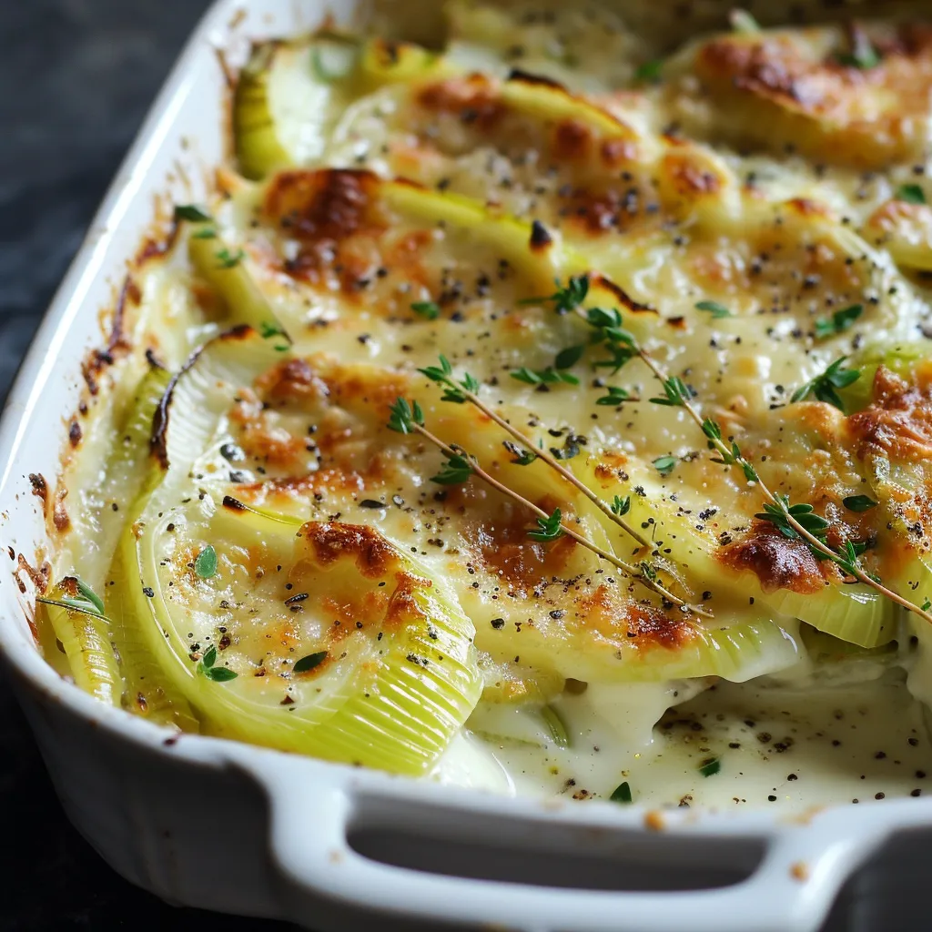 Poireaux au parmesan au four