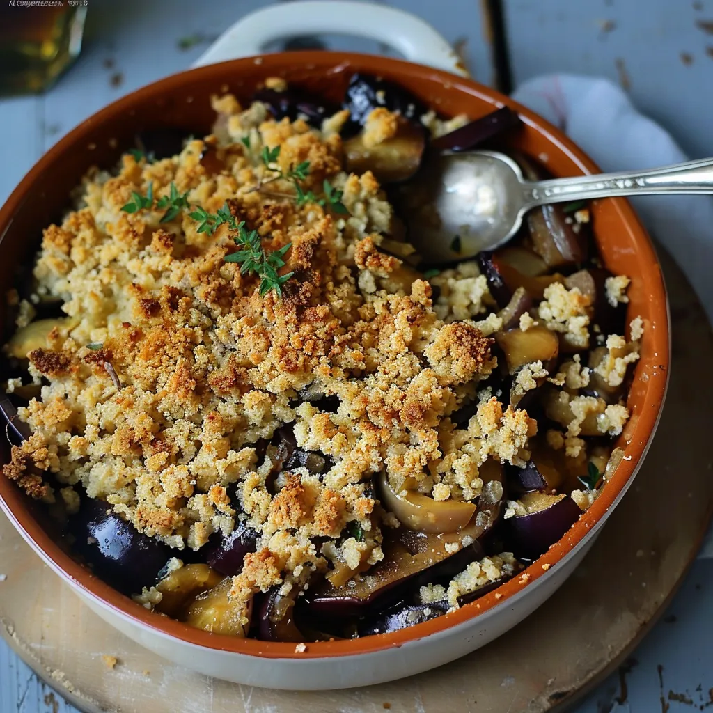 Crumble aux aubergines : Un plat végétarien gourmand