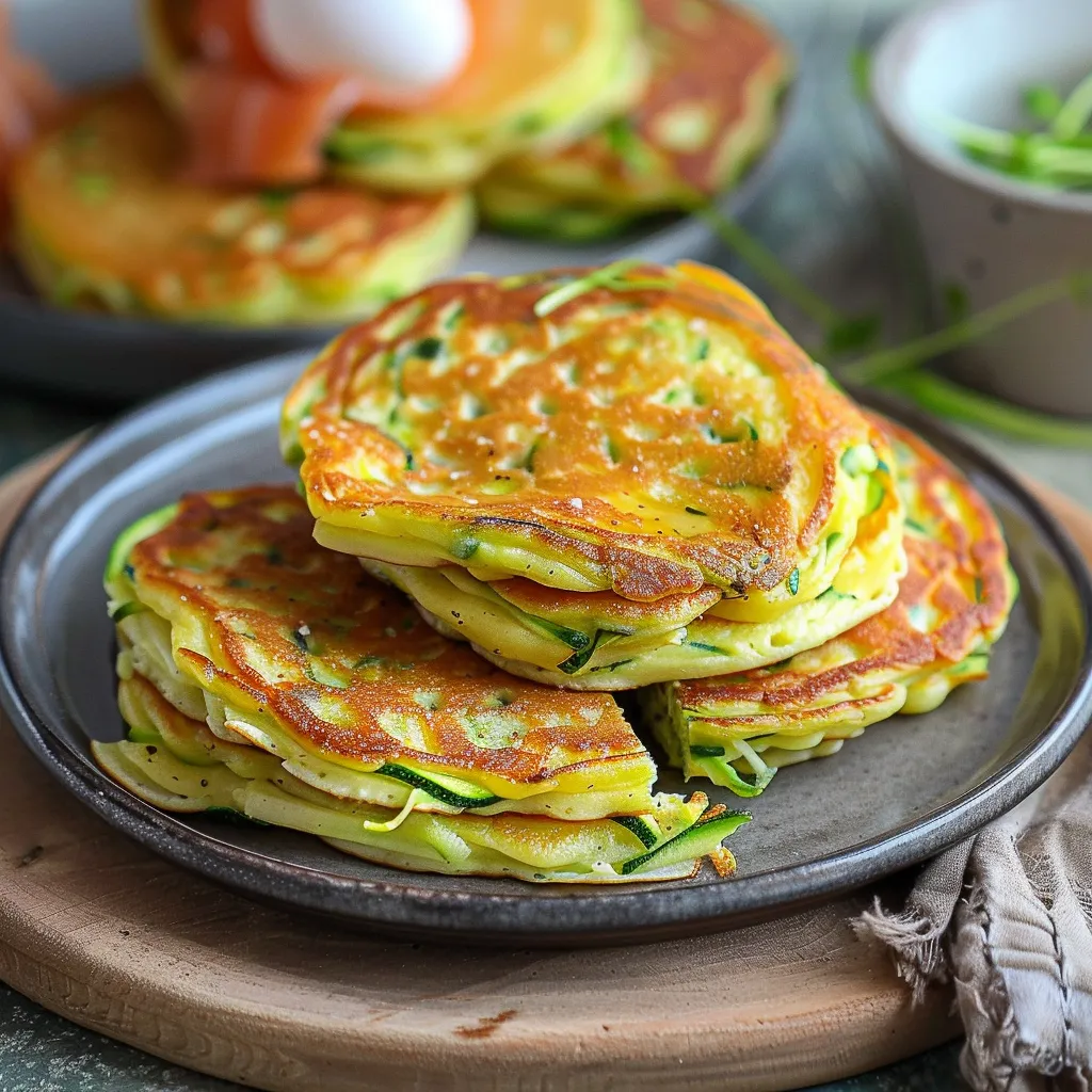 Recette facile de pancakes salés à la courgette