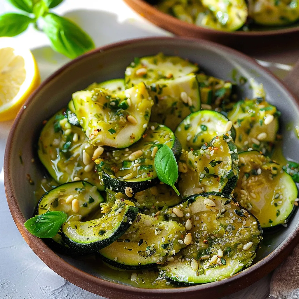 Recette d'écrasé de courgettes au citron et à l'ail