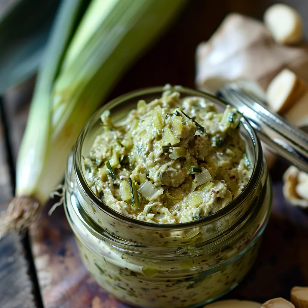 Recette de rillettes végétales aux verts de poireaux