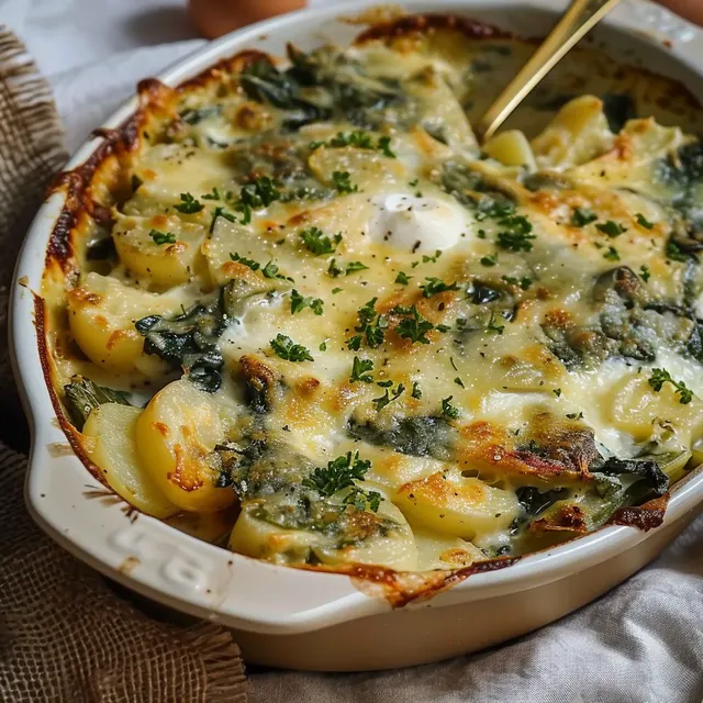 Blettes et pommes gratinées