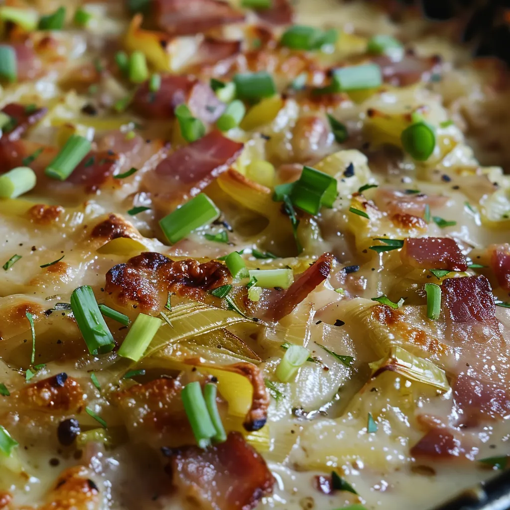 Gratin de crozets aux poireaux et comté - Recette traditionnelle