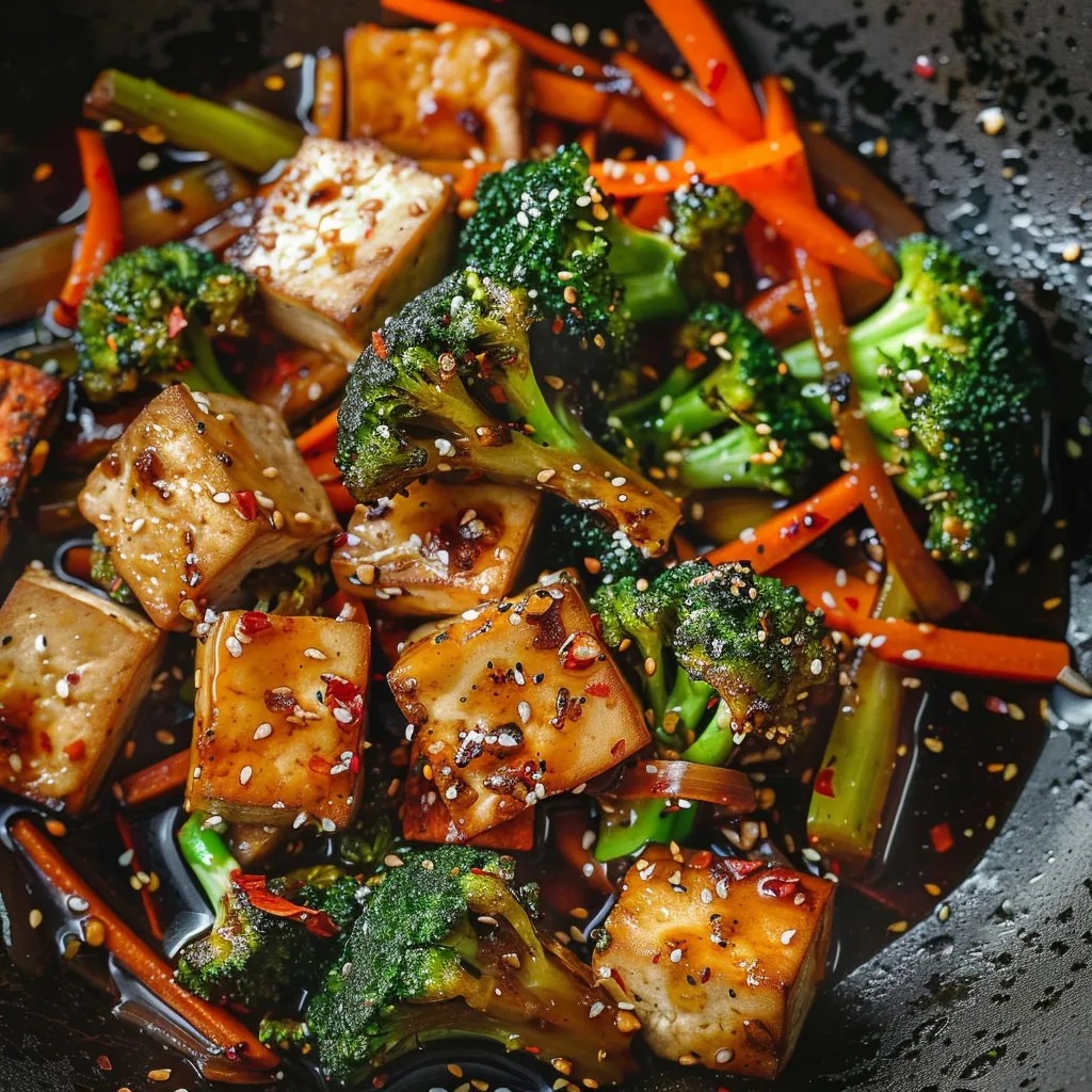 Tofu brocoli savoureux wok