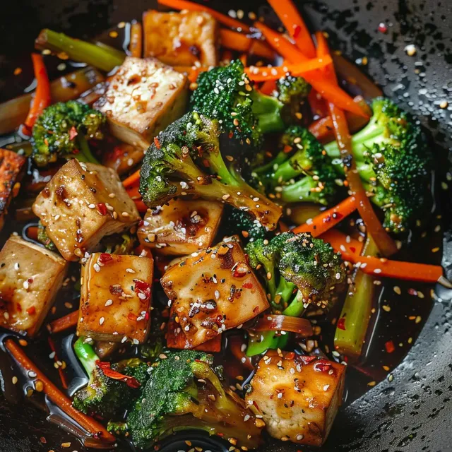Tofu brocoli savoureux wok