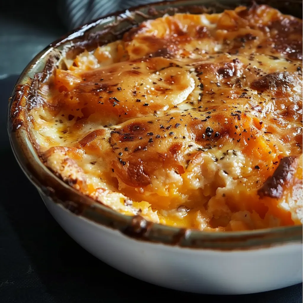 Gratin gourmand de patates douces