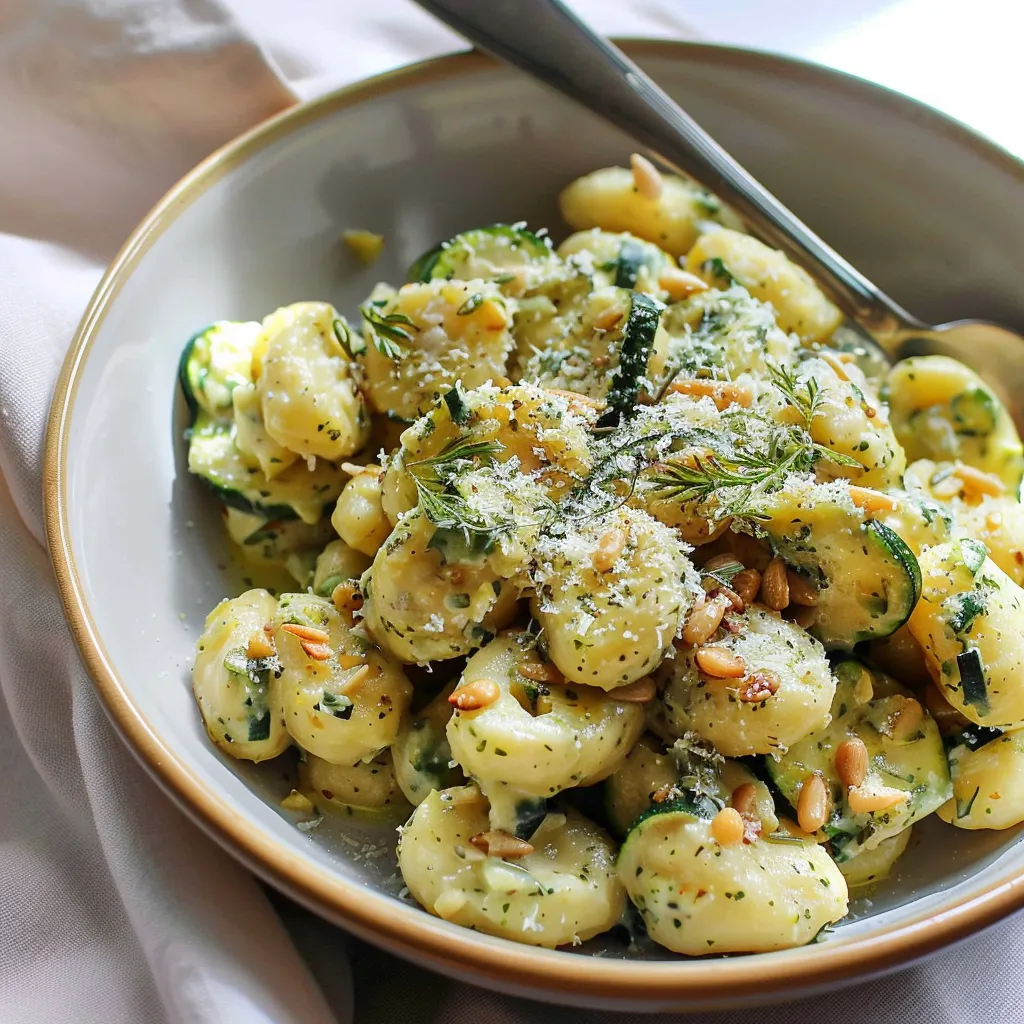 Gnocchis à la crème de courgette - Recette végétarienne express