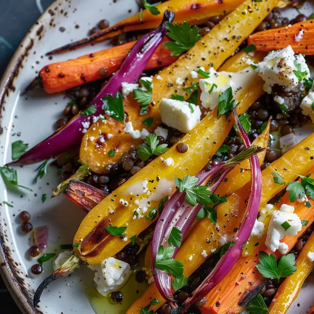 Légumes rôtis moelleux avec fêta crémeuse