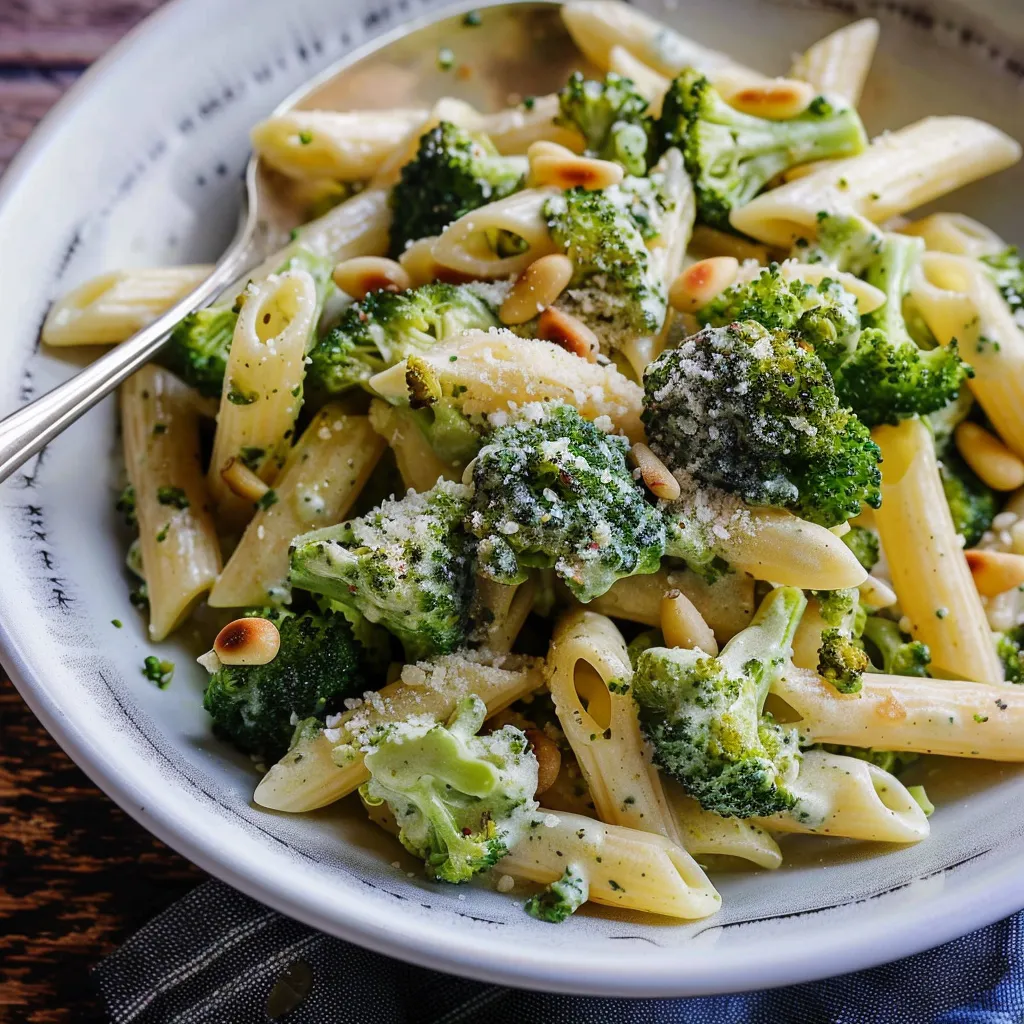 Penne aux Brocoli, Parmesan et Pignons
