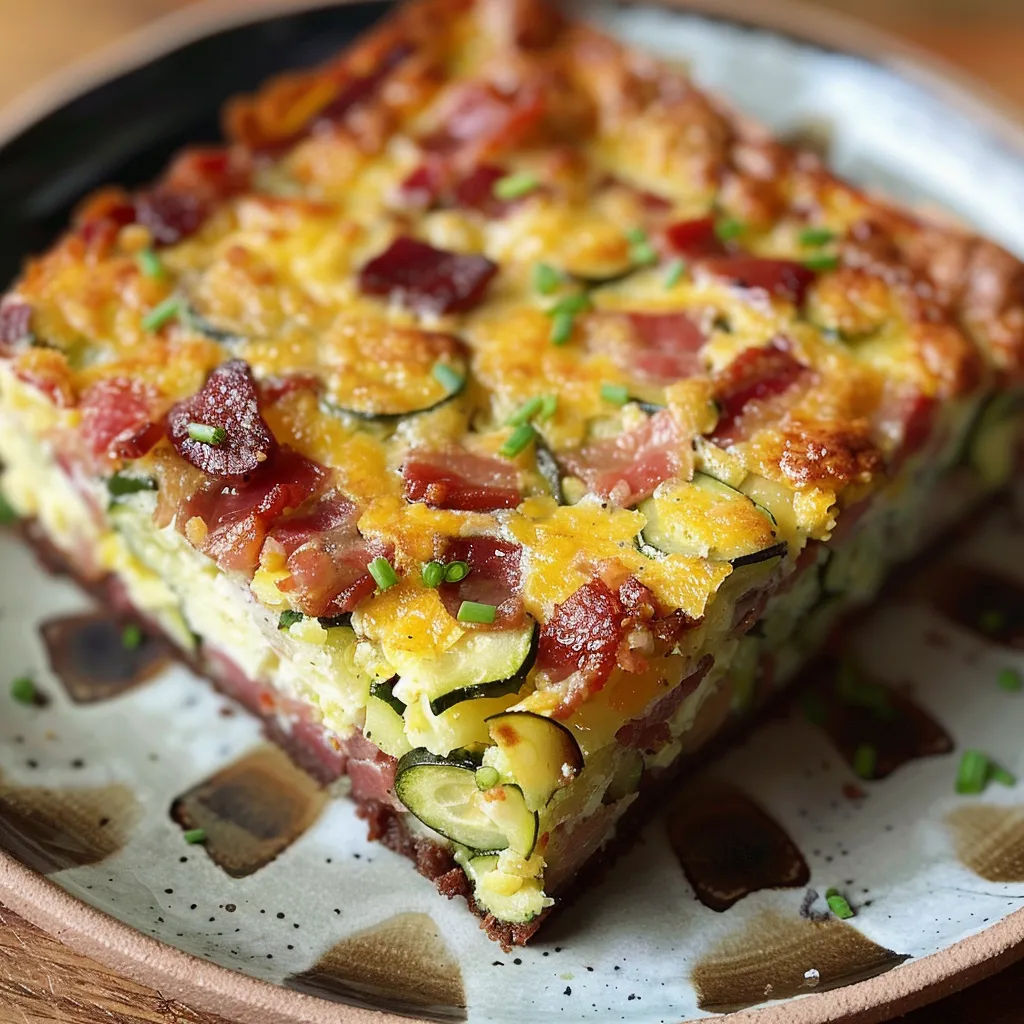 Recette de brownie salé aux courgettes et lardons