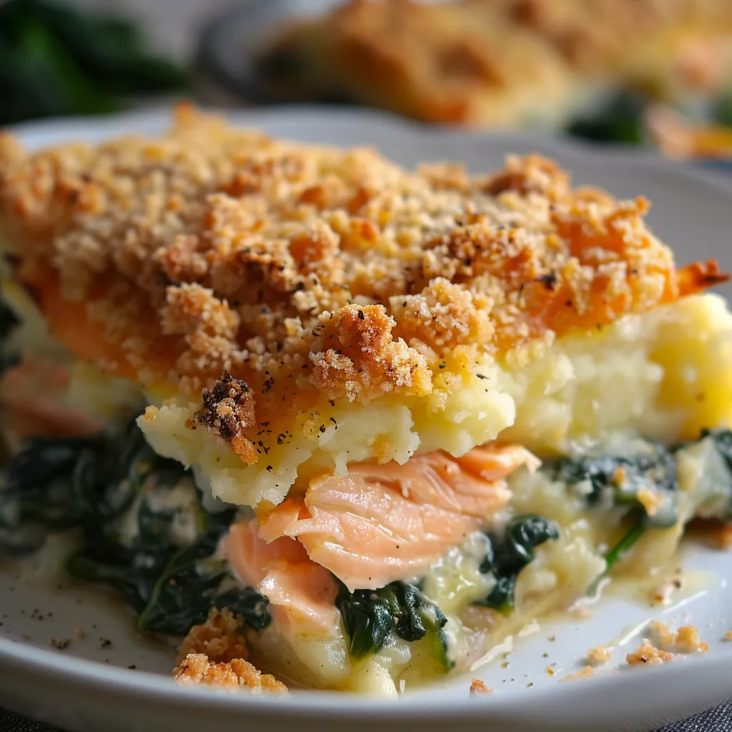 Saumon Épinards Gourmand avec Crumble